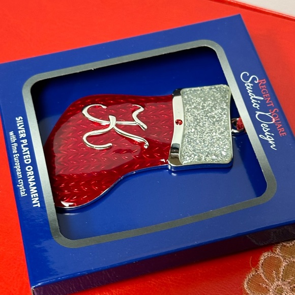 Regent Square Studio Christmas
Silver Plated Monogramed ornament letter K - Picture 6 of 6